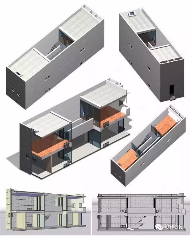 安藤忠雄——住吉的长屋含SU模型/CAD图纸/PPT文本-3