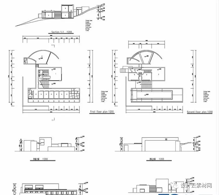 安藤忠雄——小筱邸住宅全套SU模型CAD图纸PPT文本-6