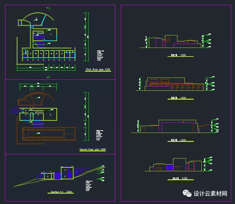 安藤忠雄——小筱邸住宅全套SU模型CAD图纸PPT文本-7