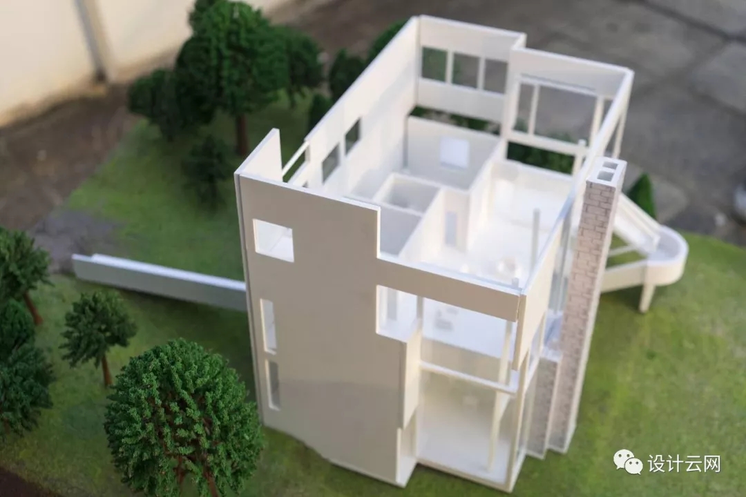 理查德·迈耶——史密斯住宅SU模型/CAD图纸PPT文本源文件-3