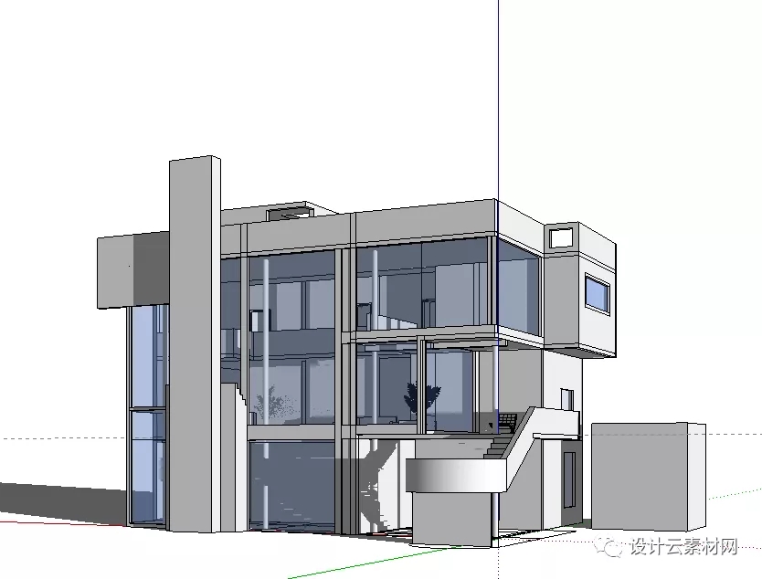 理查德·迈耶——史密斯住宅SU模型/CAD图纸PPT文本源文件-6