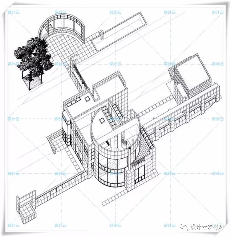 理查德·迈耶——The grotta house含SU模型/CAD图纸/PPT源文件精选-4