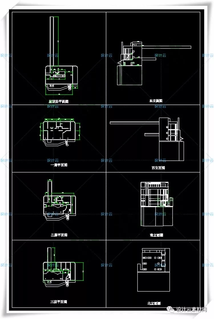 理查德·迈耶——道格拉斯住宅SU模型/CAD图纸/PPT源文件精选-9