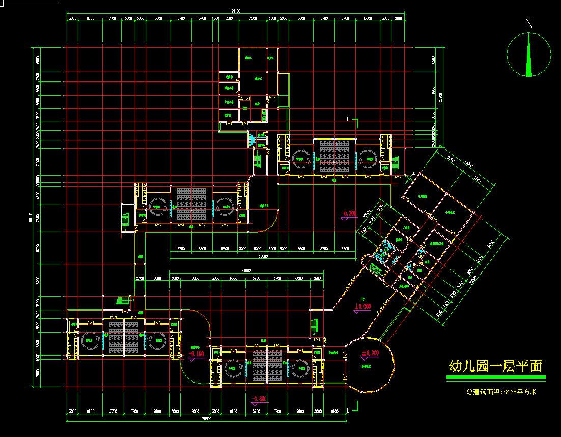 028 二十四班幼儿园建筑方案设计（CAD+文本）-1
