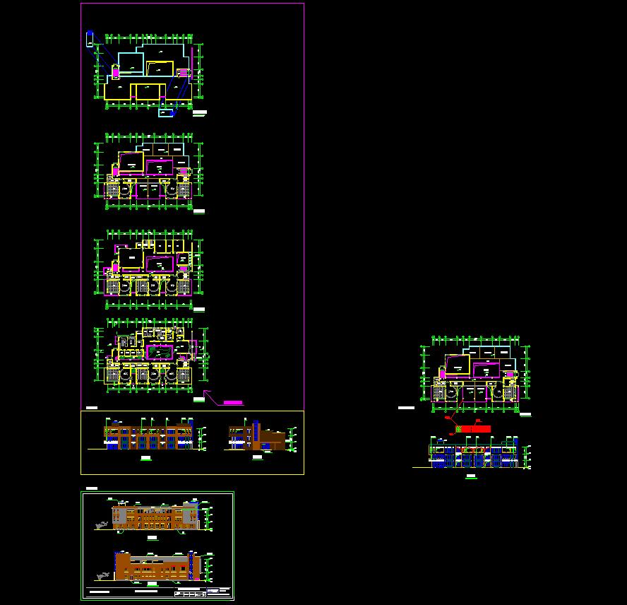 032 八班幼儿园建筑方案设计（CAD+效果图）-1