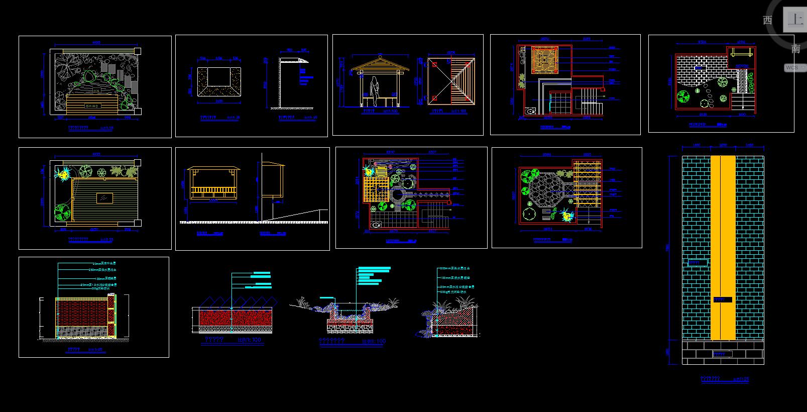 屋顶花园及庭院景观全套图纸-1