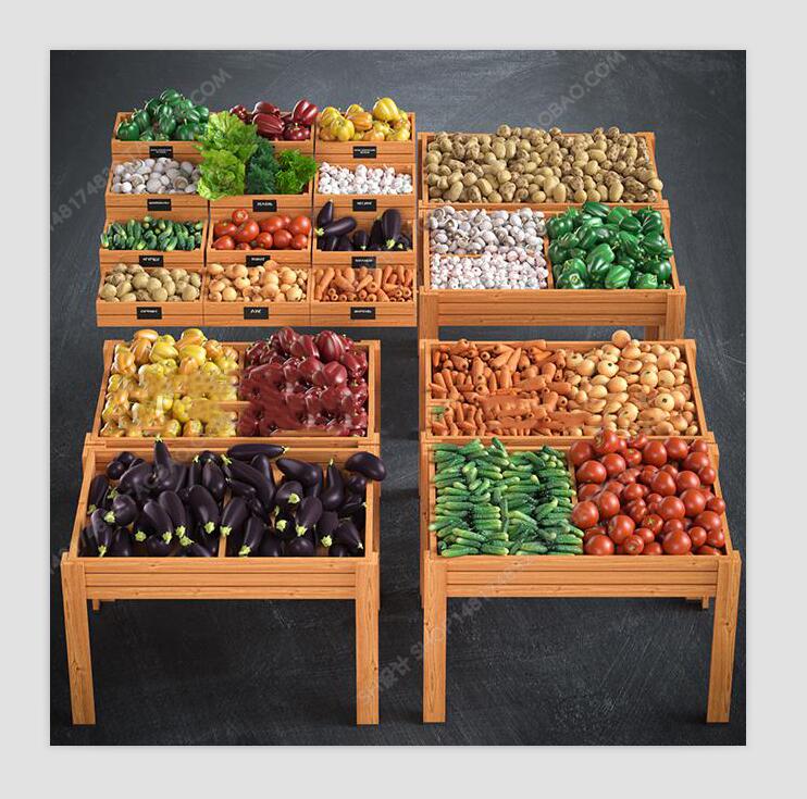 现代蔬菜水果陈列架组合3D模型ID：231418.jpg