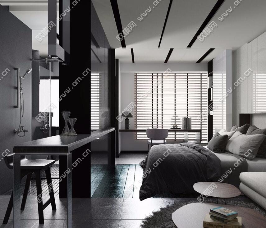卧室家装空间3Dmax模型 (2)-1