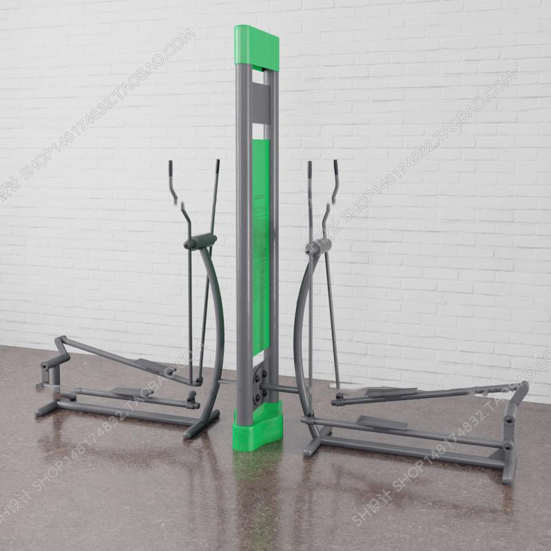 现代双人滑步机室外健身器材3D模型ID：347531-1