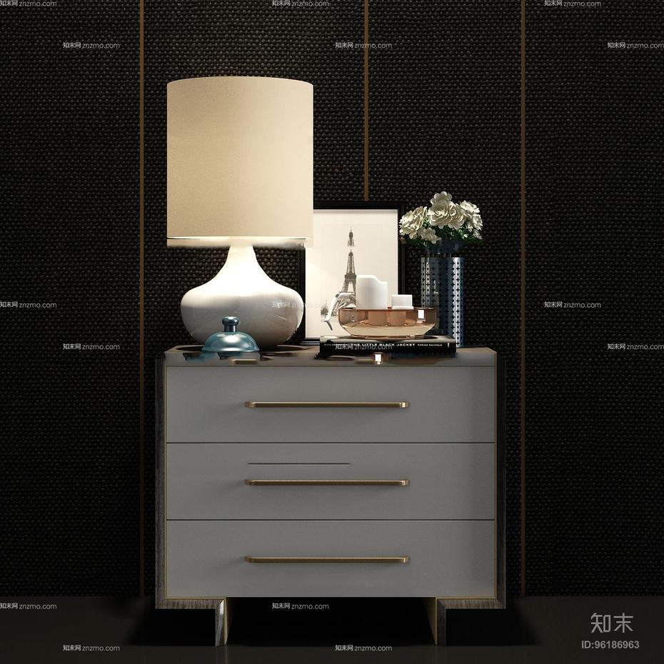 现代床头柜台灯花瓶组合3D模型.jpg