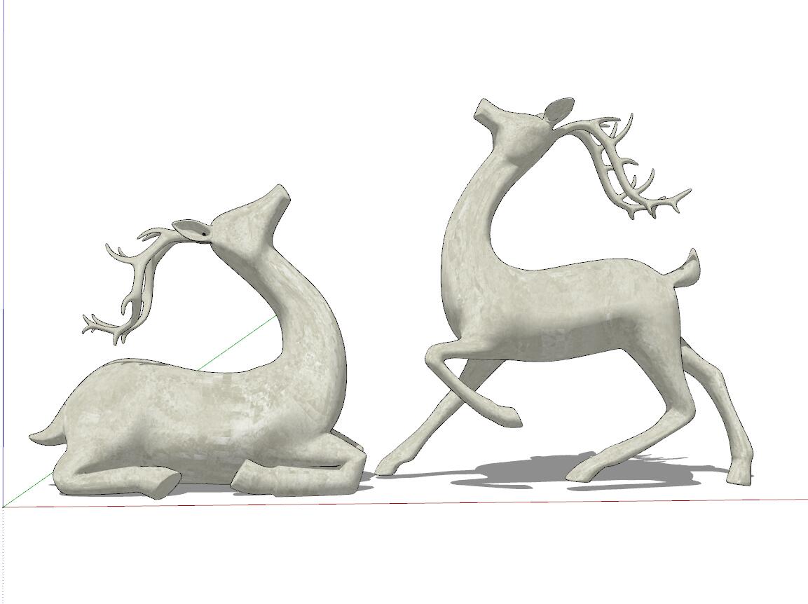 鹿雕塑SU模型 (6)-1