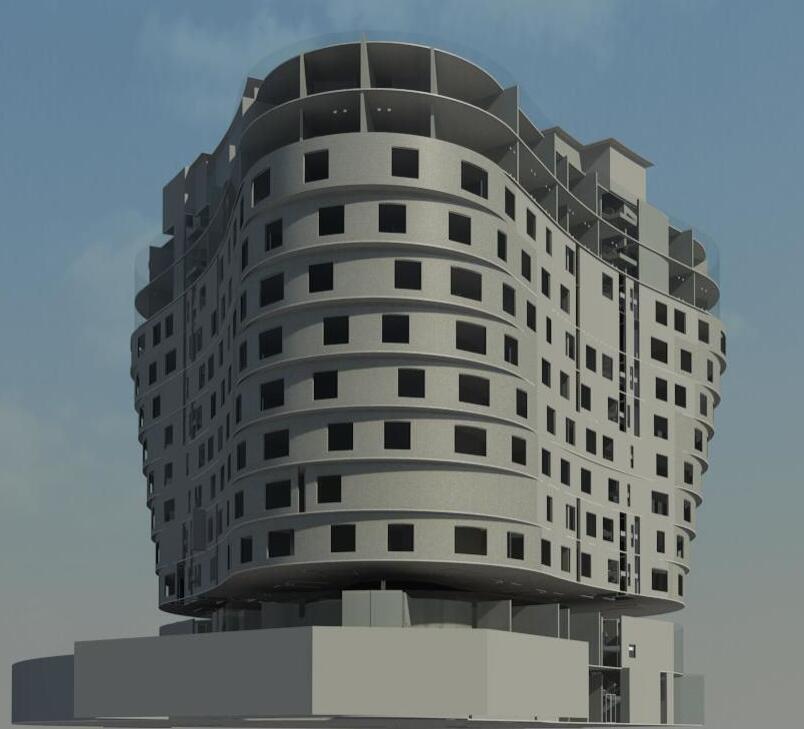 001 11层酒店BIM项目模型Revit建筑结构暖通电气给排水MEP-1