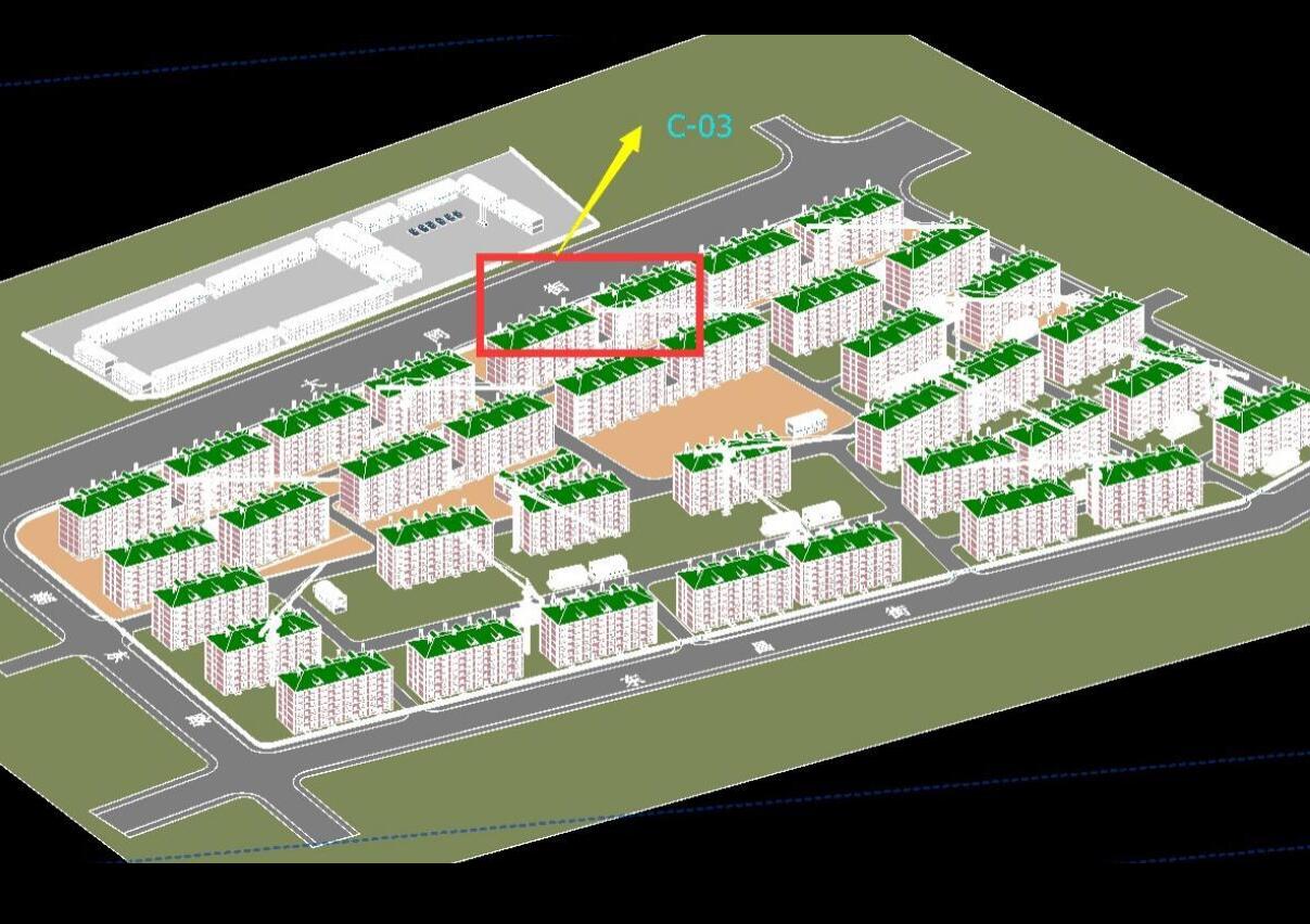 031 多层住宅楼建筑群施工场地模拟模型-1
