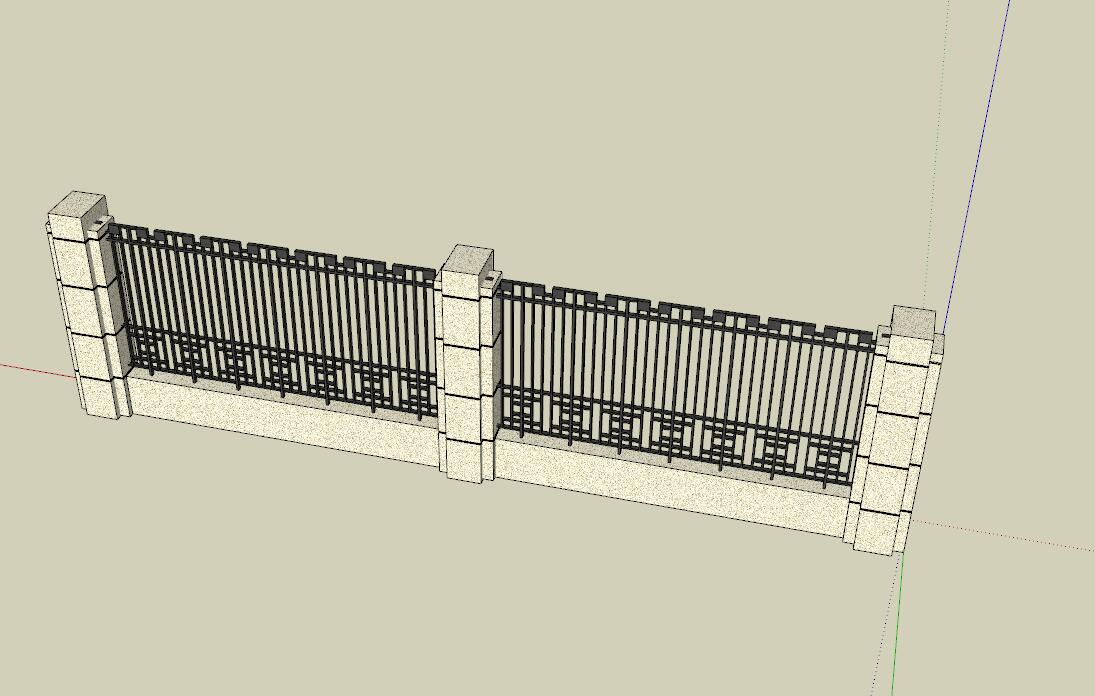 栏杆围栏SU模型 (2)-1