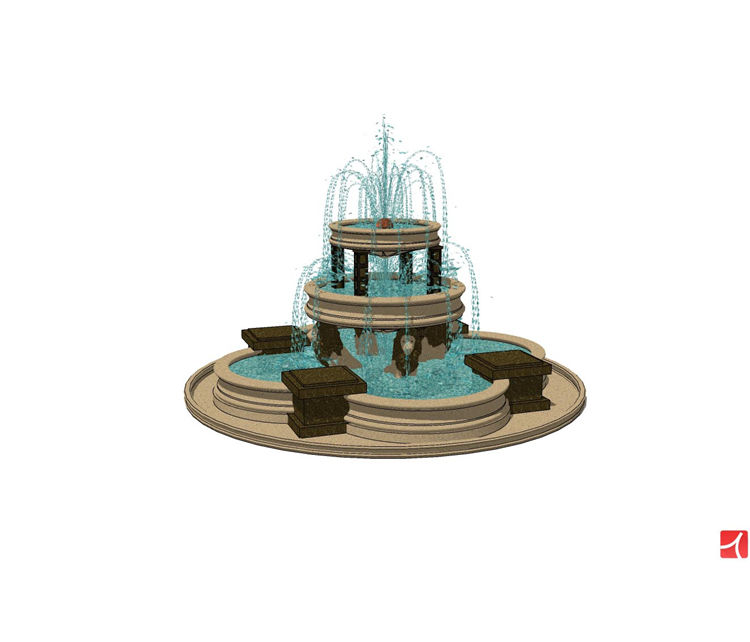 景观喷泉SU模型 (29)-1