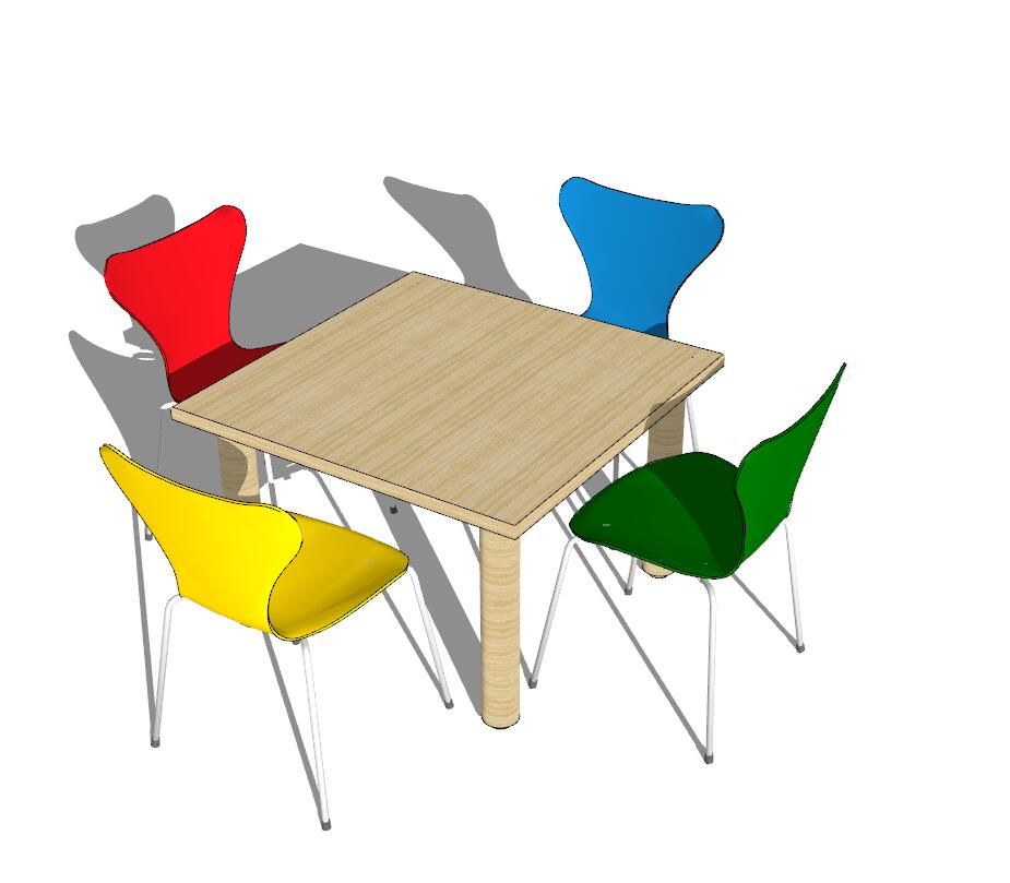 儿童桌椅SU模型 (2)-1