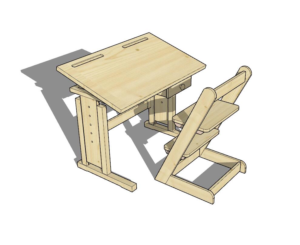 儿童桌椅SU模型 (3)-1