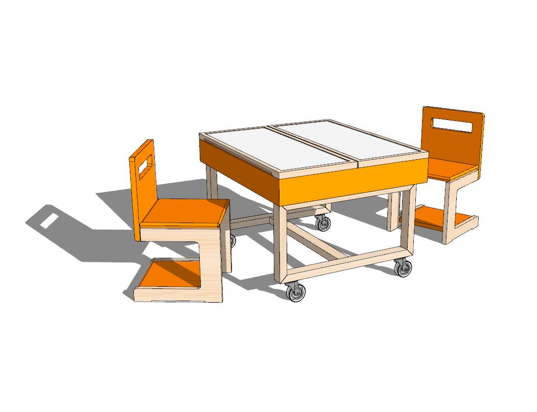 儿童桌椅SU模型 (12)-1