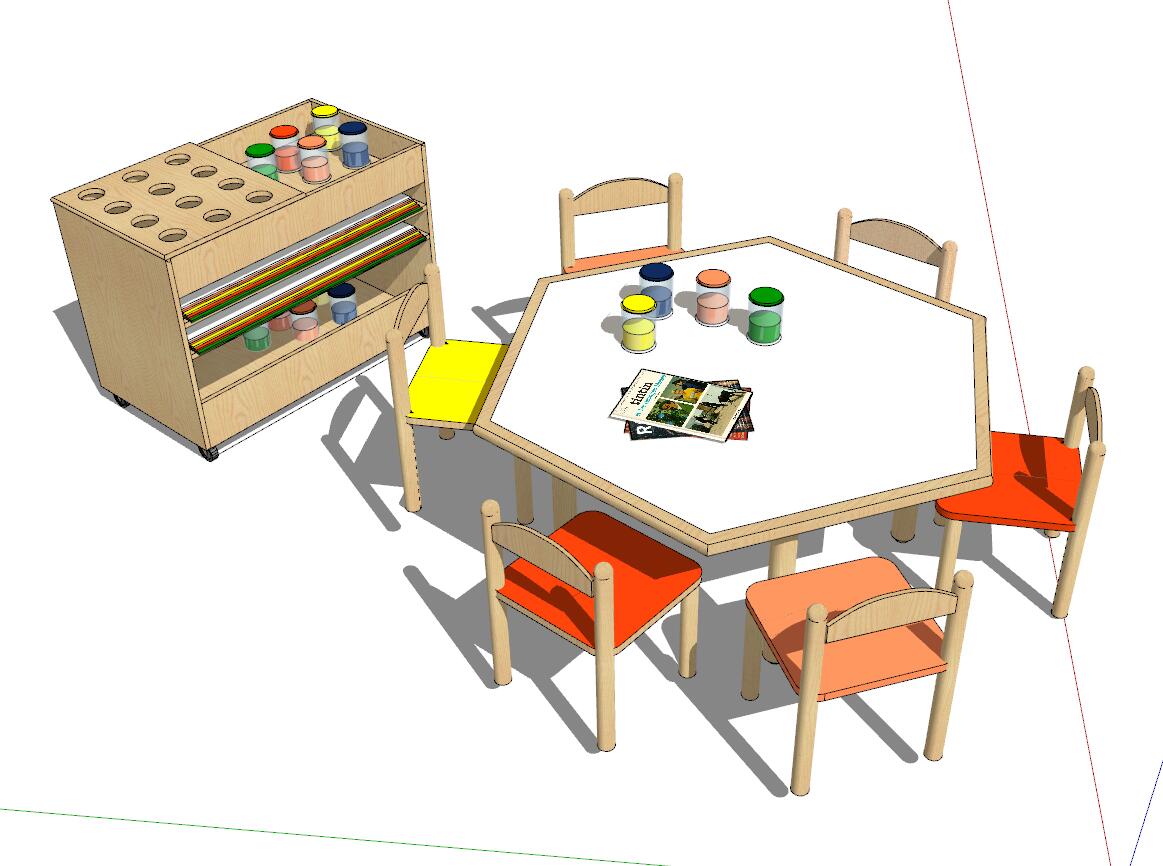 儿童桌椅SU模型 (22)-1