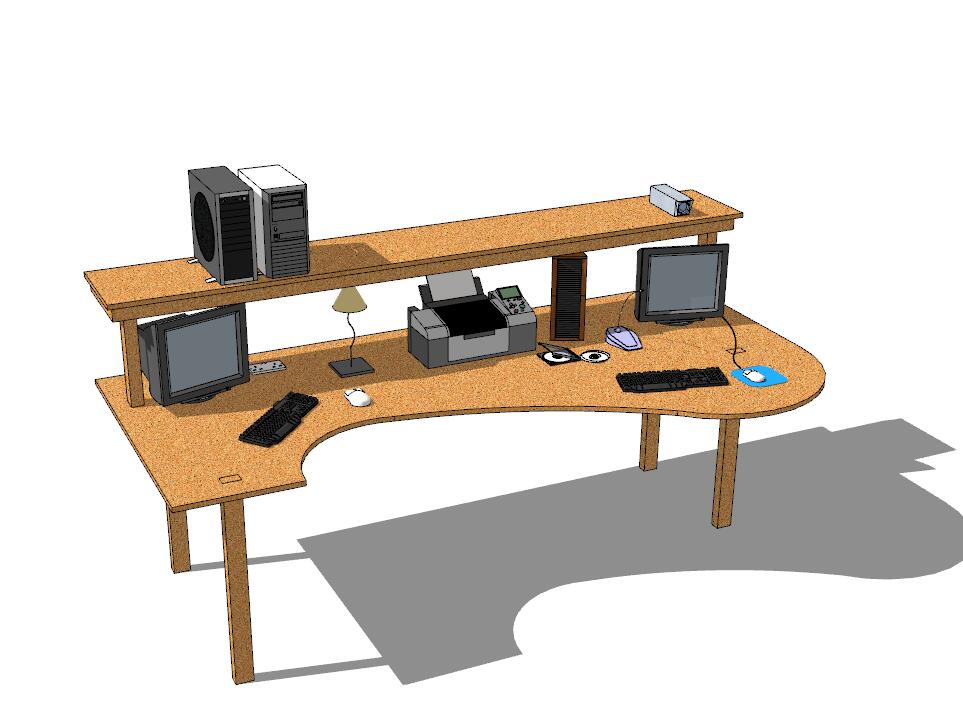 电脑桌SU模型 (3)-1