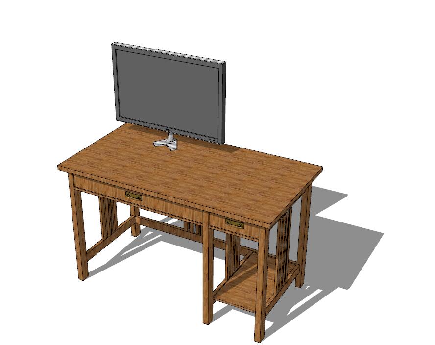 电脑桌SU模型 (18)-1
