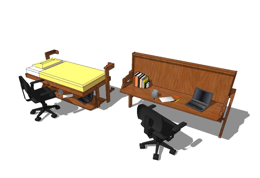 书桌SU模型 (1)-1