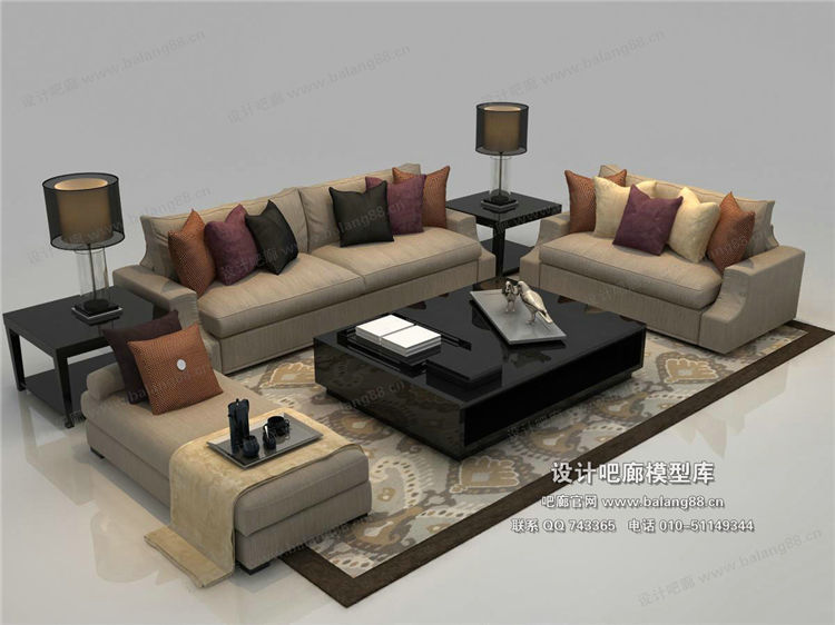 混搭沙发3Dmax模型 (1)-1
