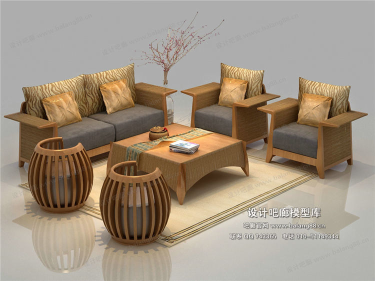 混搭沙发3Dmax模型 (6)-1