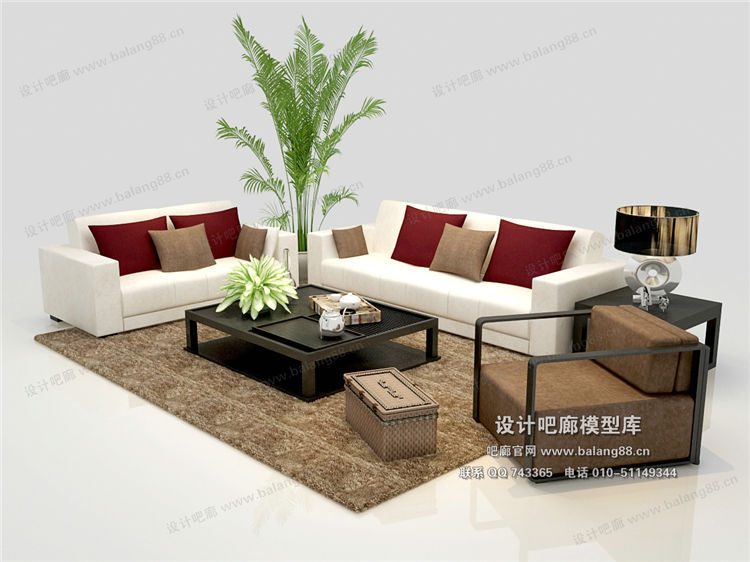 混搭沙发3Dmax模型 (8)-1