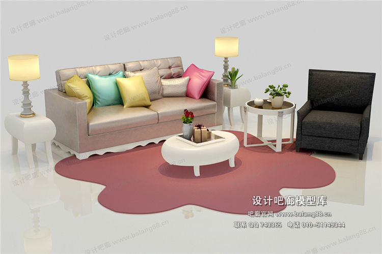 混搭沙发3Dmax模型 (10)-1