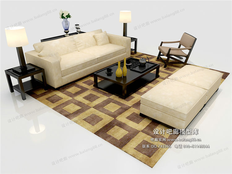 混搭沙发3Dmax模型 (11)-1