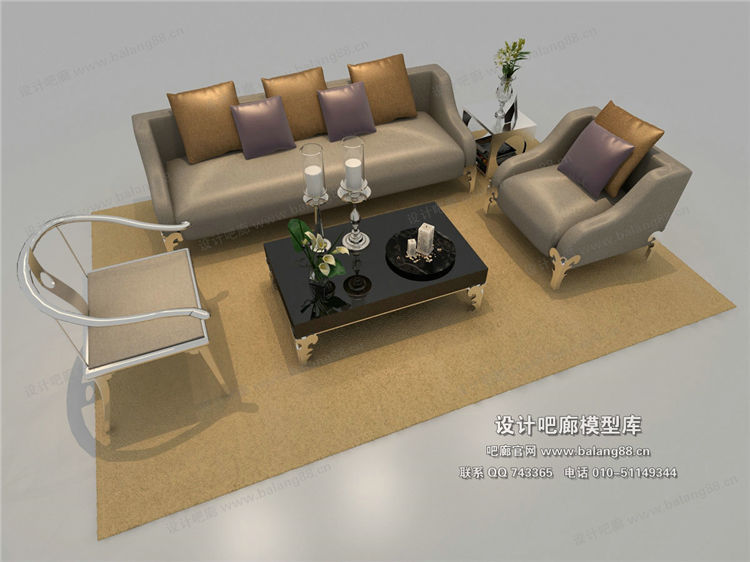 混搭沙发3Dmax模型 (16)-1