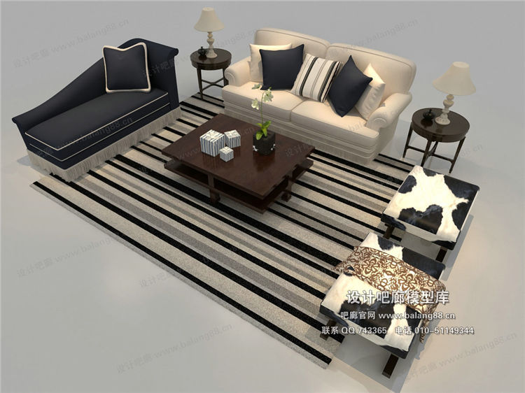 欧式风格沙发组合3Dmax模型 (12).jpg