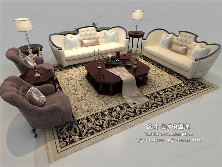 欧式风格沙发组合3Dmax模型 (15).jpg