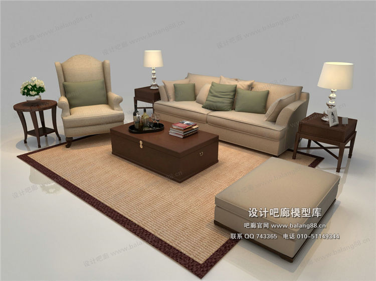 欧式风格沙发组合3Dmax模型 (73).jpg