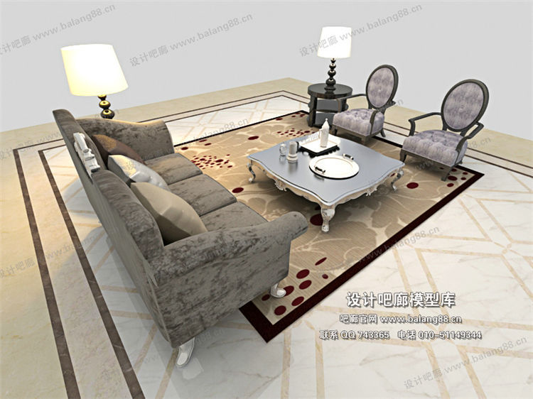 欧式风格沙发组合3Dmax模型 (92).jpg