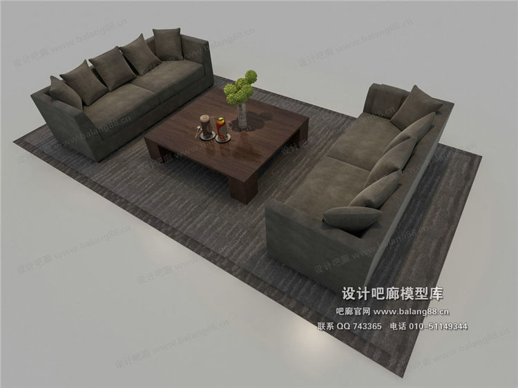 现代风格沙发组合3Dmax模型 (19)-1