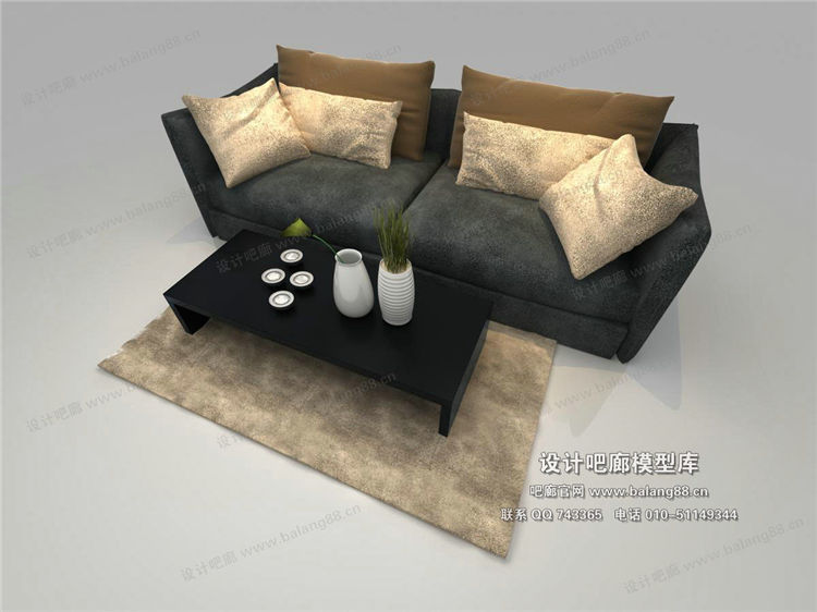 现代风格沙发组合3Dmax模型 (28)-1