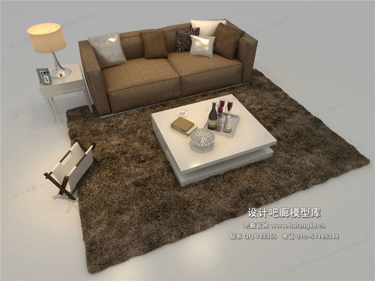 现代风格沙发组合3Dmax模型 (33)-1