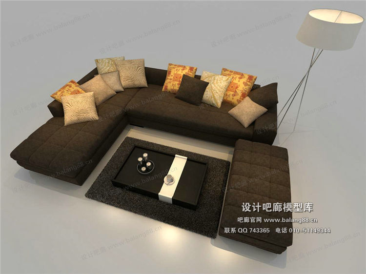 现代风格沙发组合3Dmax模型 (38)-1