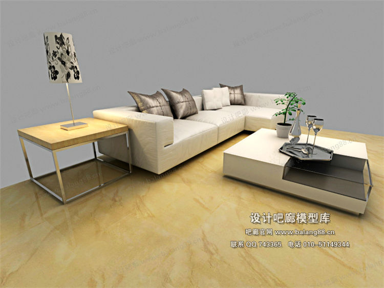 现代风格沙发组合3Dmax模型 (54)-1