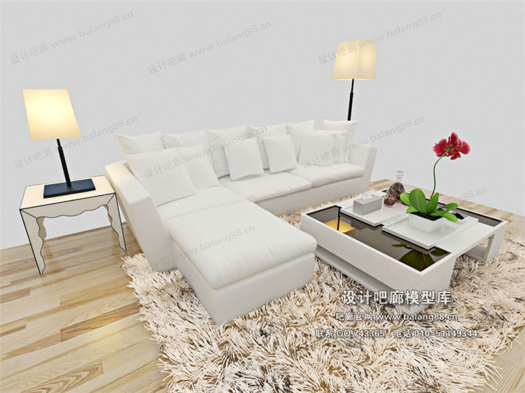 现代风格沙发组合3Dmax模型 (57)-1