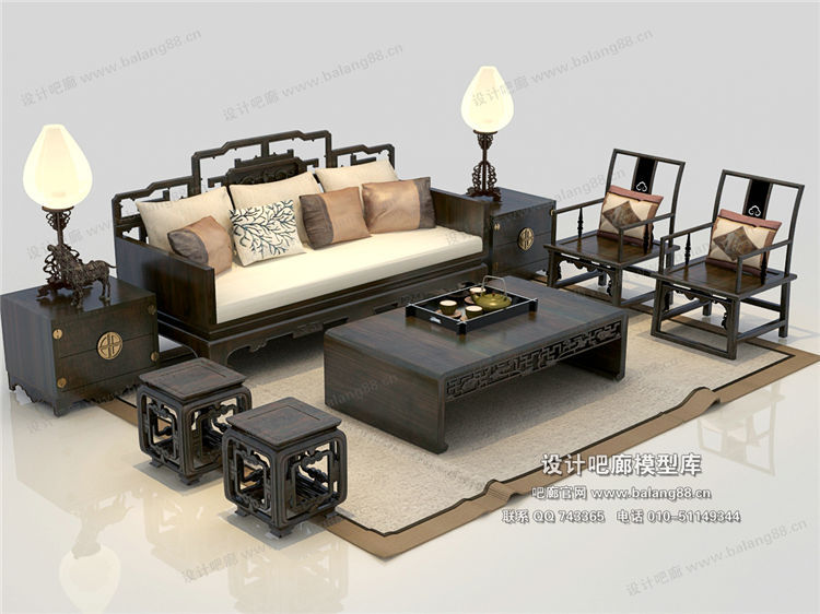 中式风格沙发组合3Dmax模型 (2).jpg