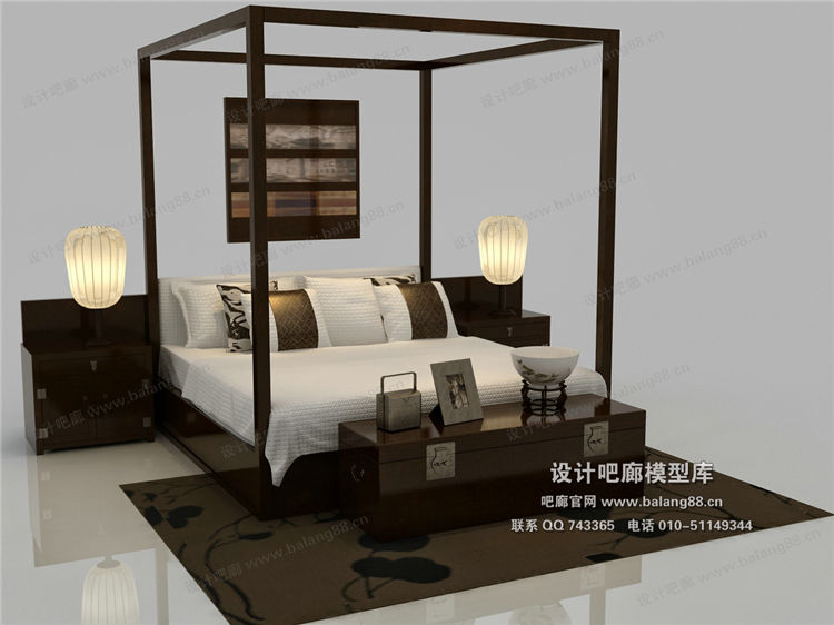 中式模床3Dmax模型 (3).jpg