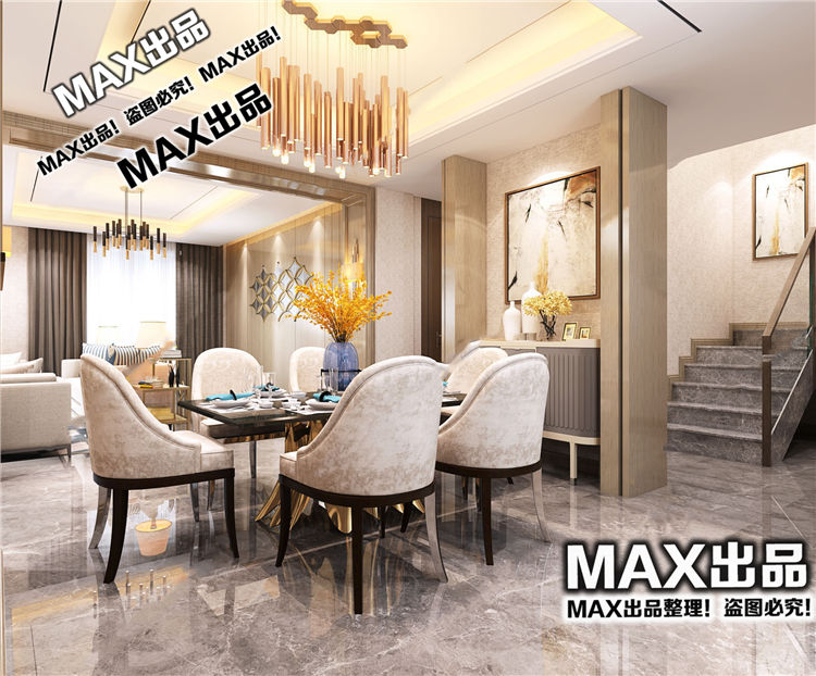 后现代客厅餐厅3D模型ID：324386.jpg