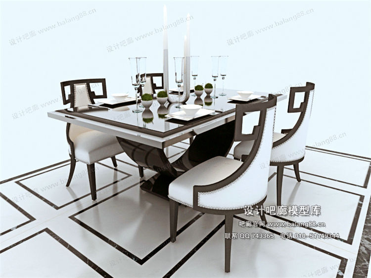 欧式餐桌3Dmax模型 (5).jpg