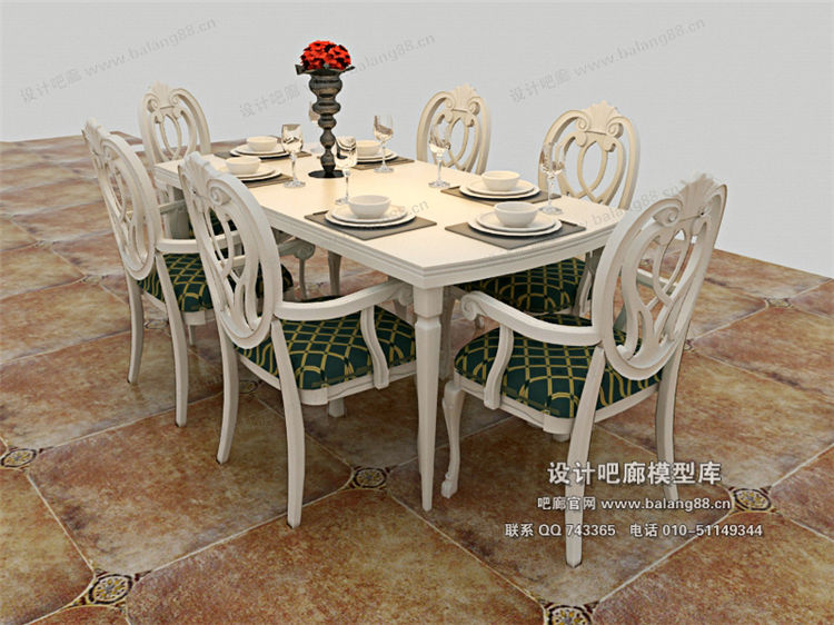 欧式餐桌3Dmax模型 (10).jpg