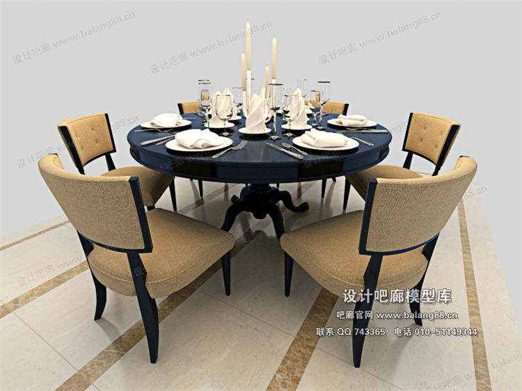 欧式餐桌3Dmax模型 (20).jpg