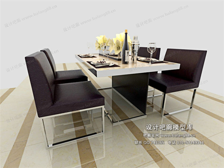 现代餐桌3Dmax模型 (12)-1