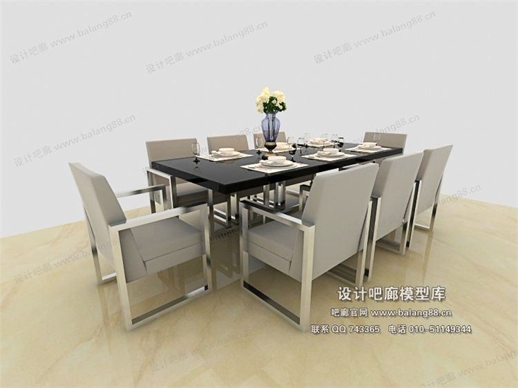 现代餐桌3Dmax模型 (18)-1